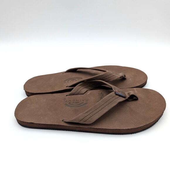Rainbow 301ALTS0 Flip Flop Sandals Men's Leather Espresso XL-Large US11-12 EU45 - Picture 3 of 13